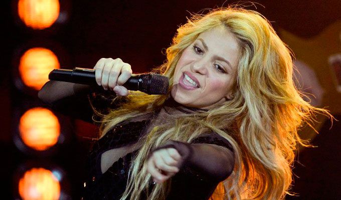  Shakira, durante un concierto.