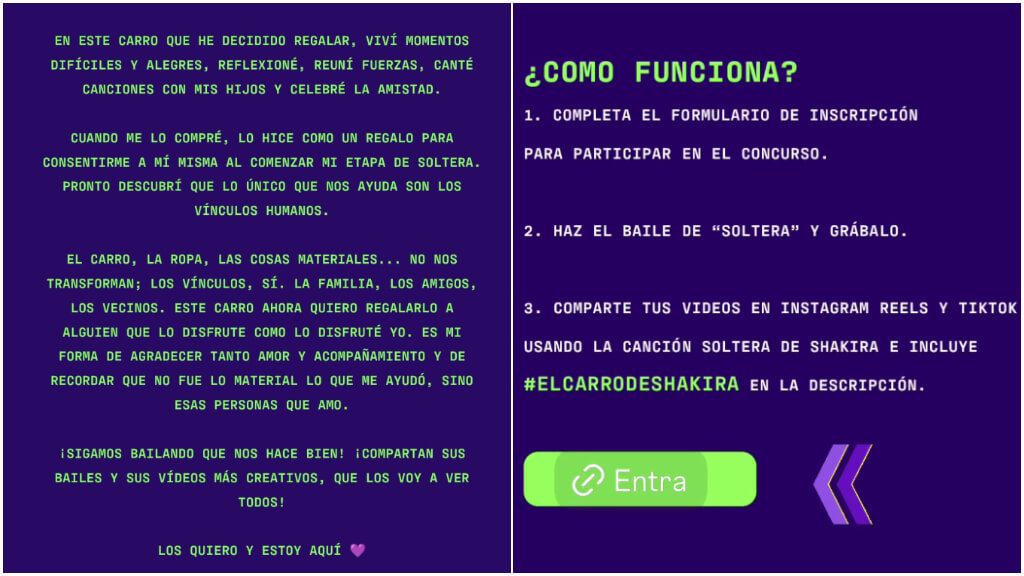  Los requisitos del sorteo de Shakira (Instagram: @shakira)