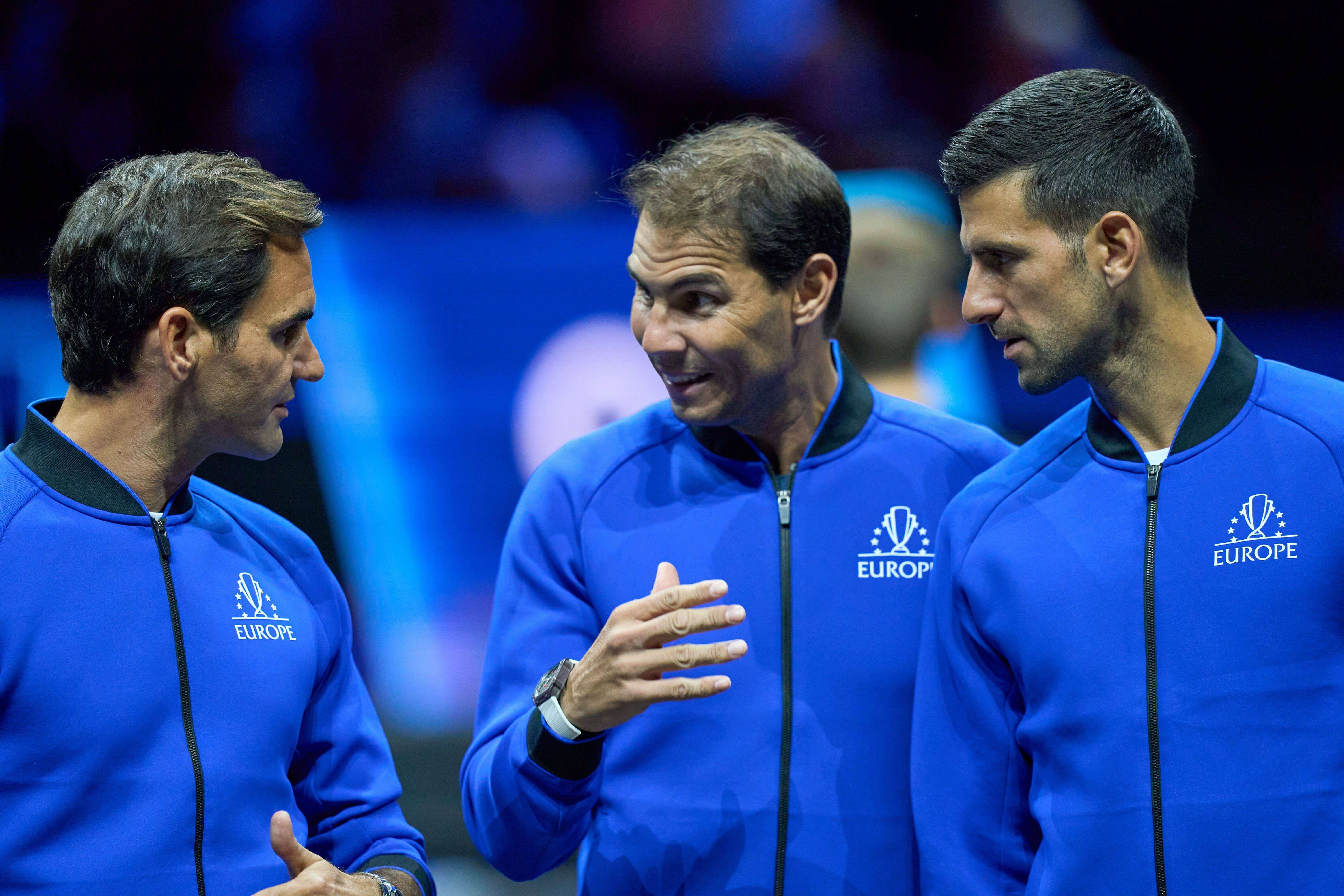  Roger Federer, Rafa Nadal y Novak Djokovic