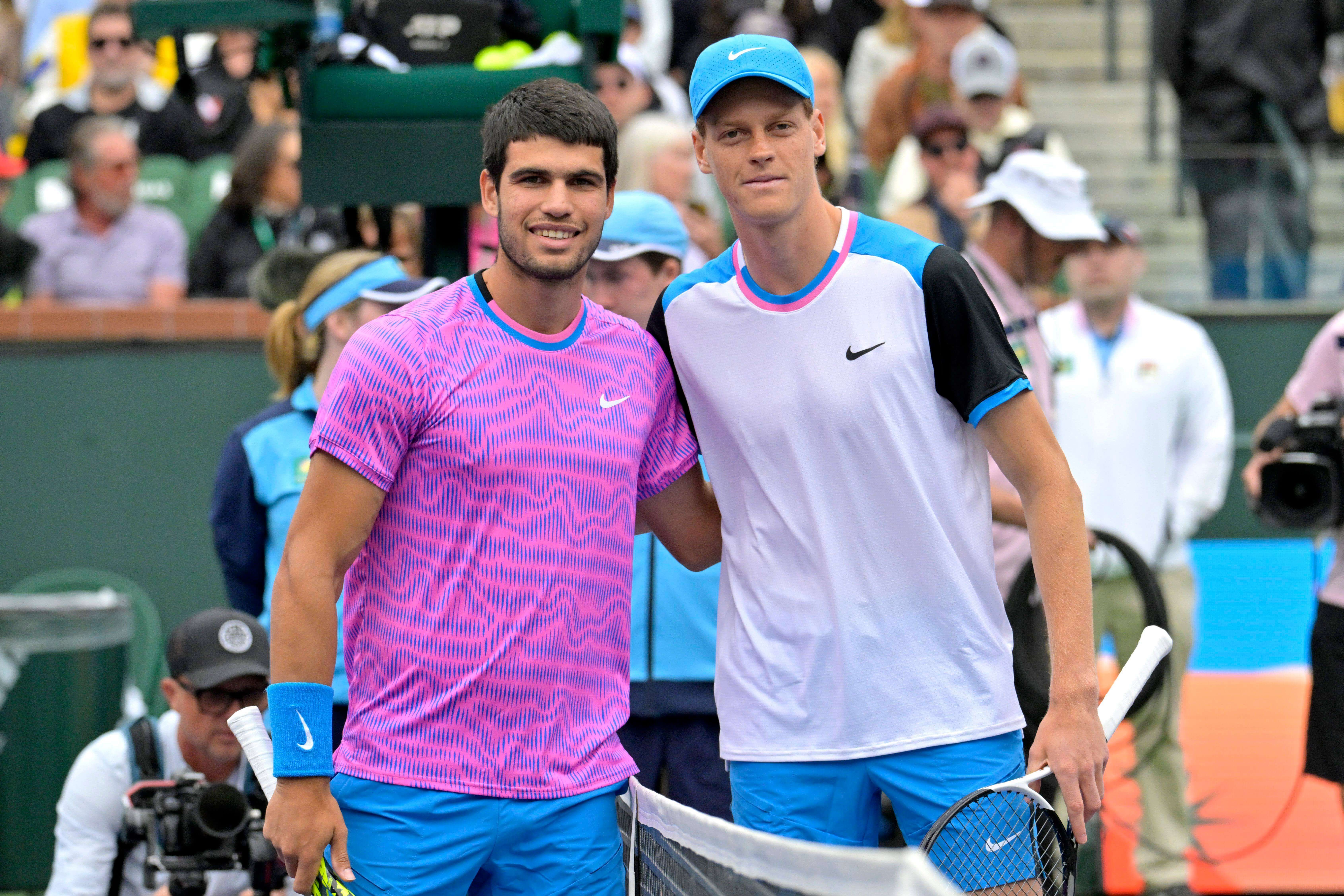 Carlos Alcaraz y Jack Sinner en Indian Wells.