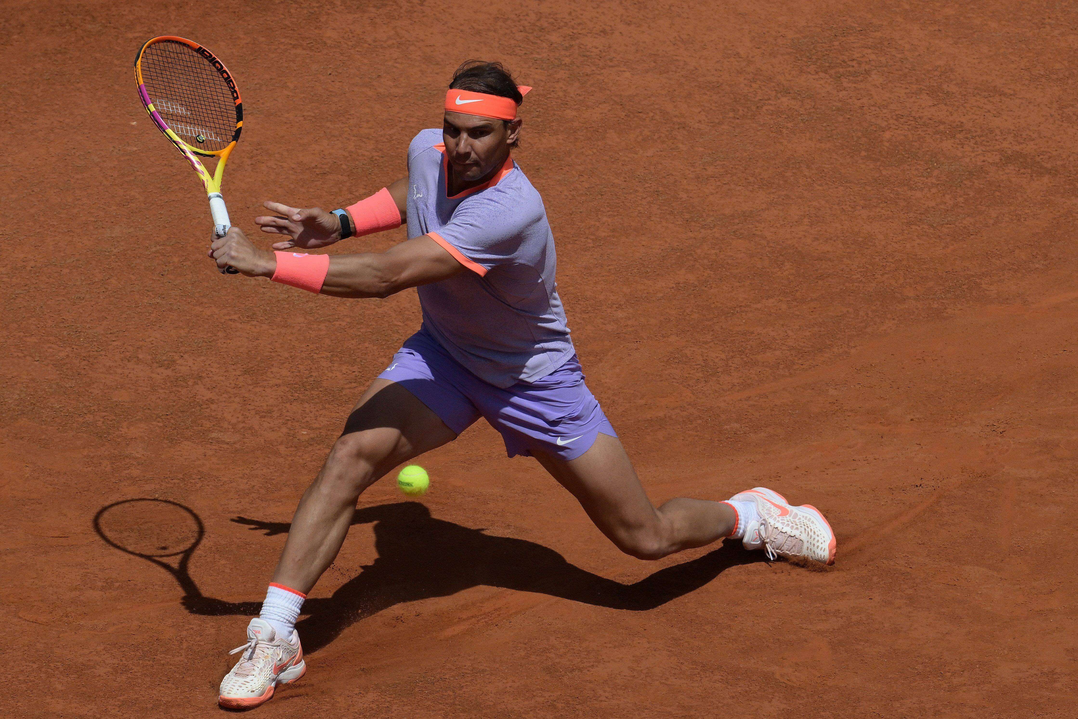  Rafa Nadal, en un partido del Open de Roma.