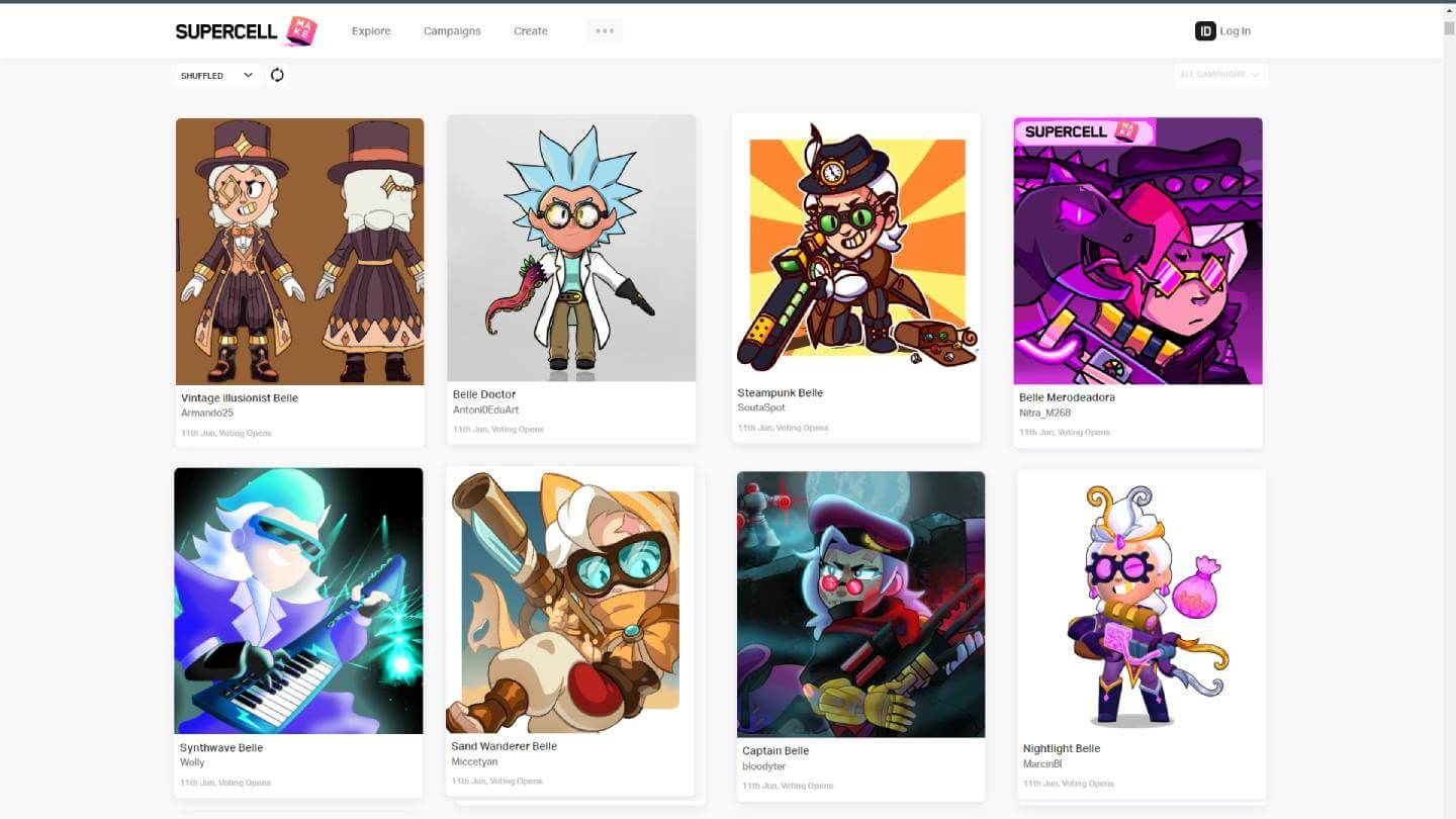 Algunas de las mejores skins de Belle en el Supercell Make de Brawl Stars