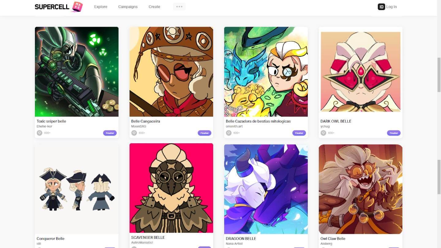  Las primeras skins finalistas de Belle en la campaña de Brawl Stars