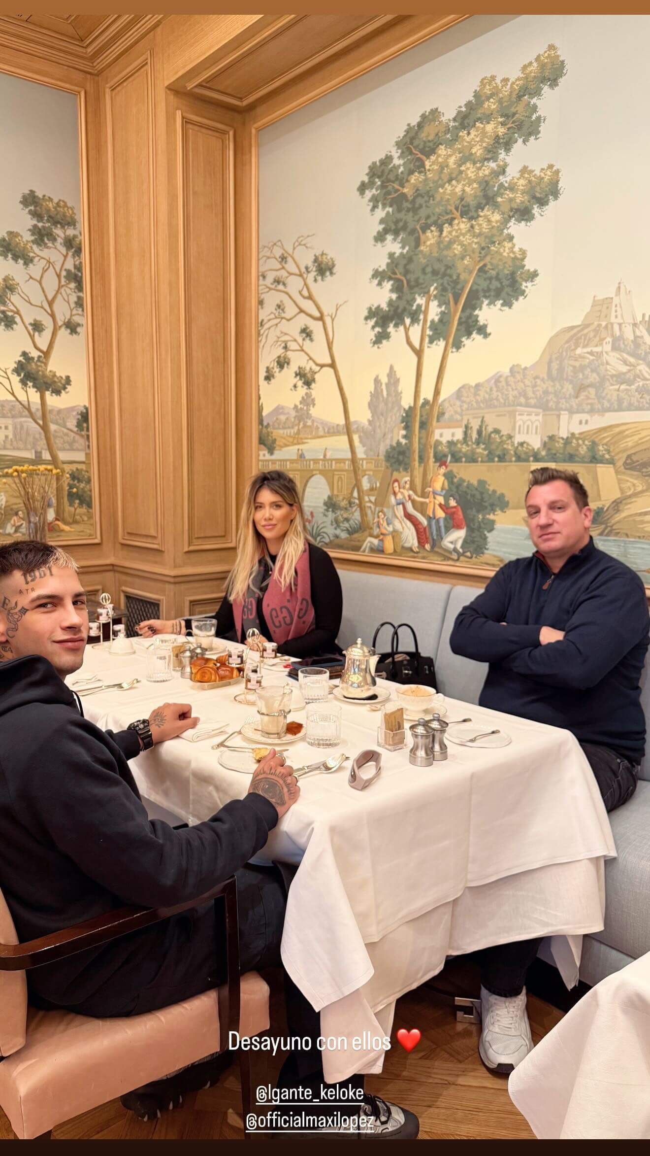  El encuentro entre Maxi López, Wanda Nara y L-Gante (Instagram: @wanda_nara)