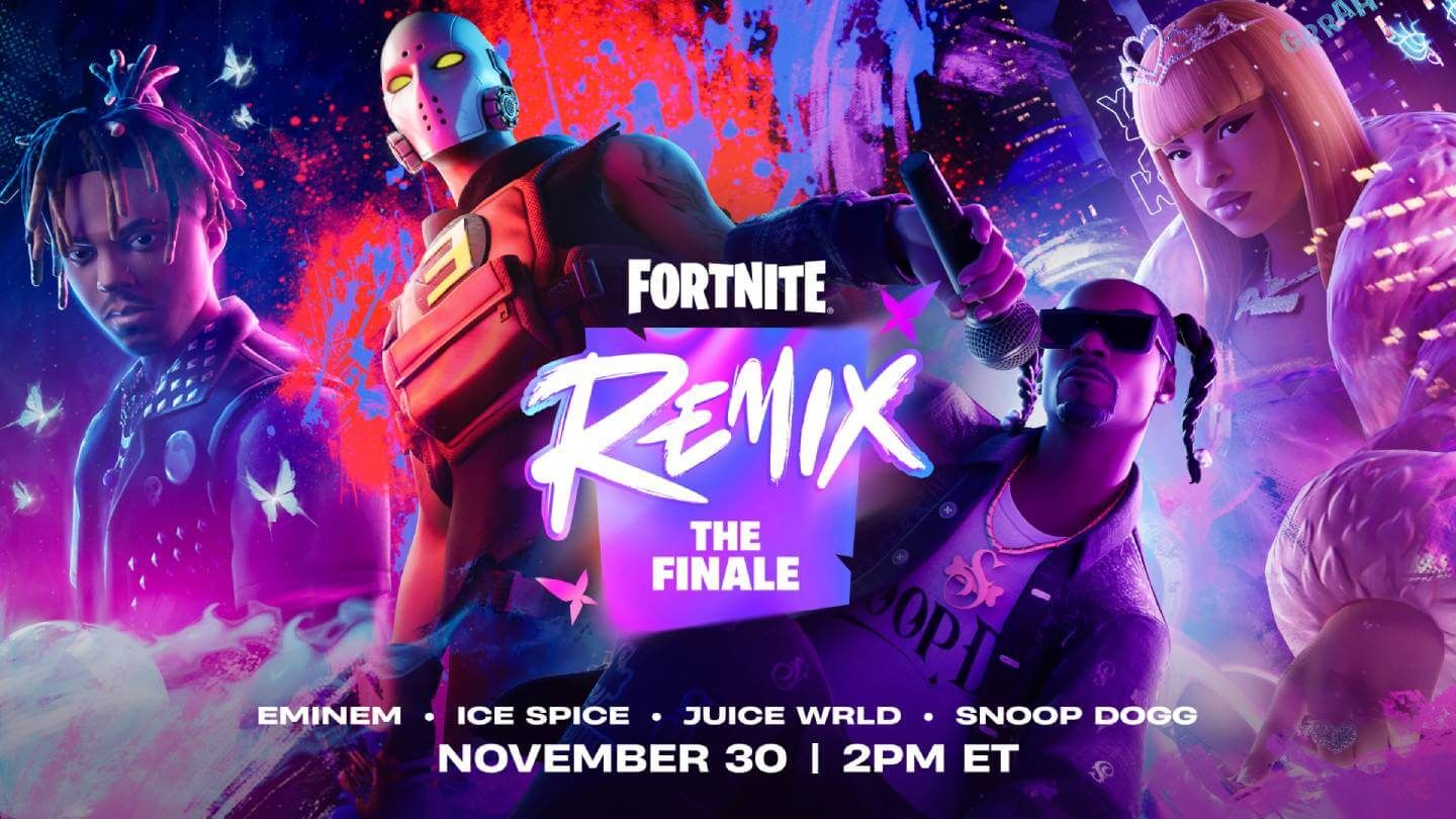 Snoop Dogg, Eminem, Ice Spice y Juice WRLD, el macro concierto final de Fortnite Remix