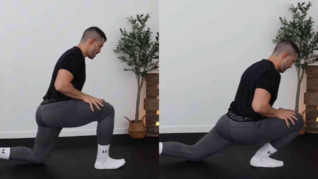  Sergio Peinado ejecutando el tercer ejercicio de su rutina de movilidad (@sergiopeinadotrainer)
