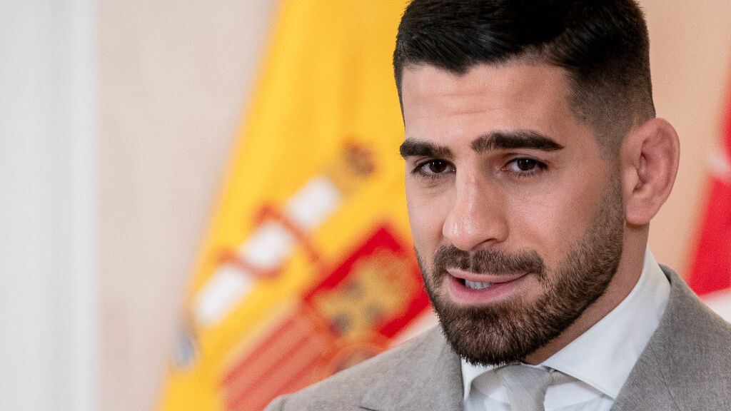  Topuria, en un acto en Madrid.