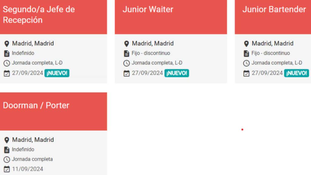 Las ofertas de trabajo en el hotel de Cristiano Ronaldo (Captura web 'Turijobs')