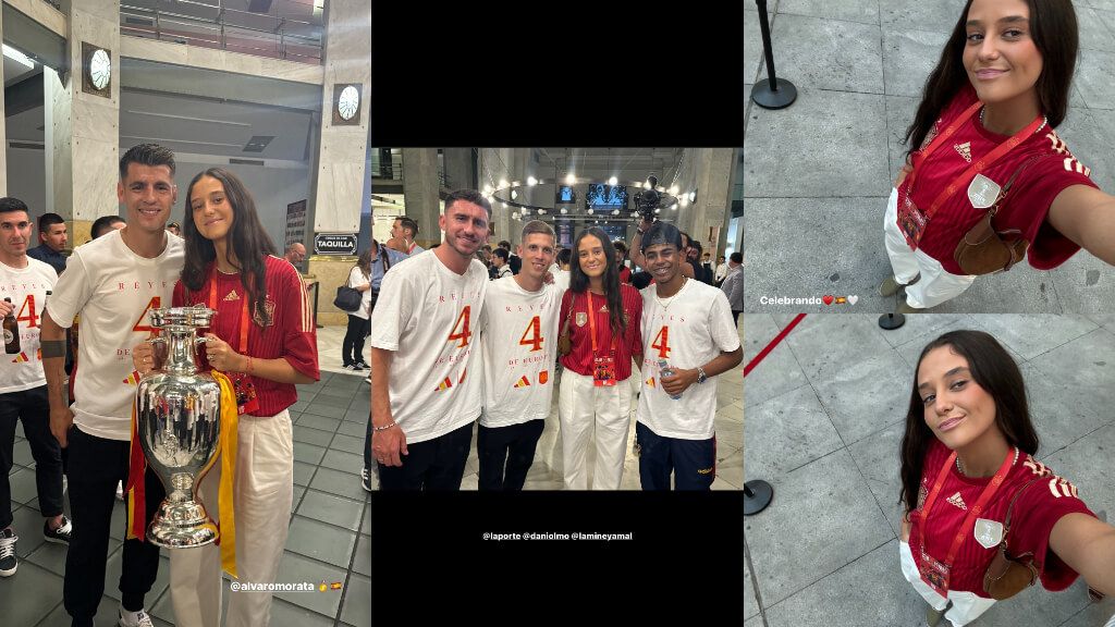  Victoria Federica posando con los jugadores de la Selección (Instagram: @vicmabor)