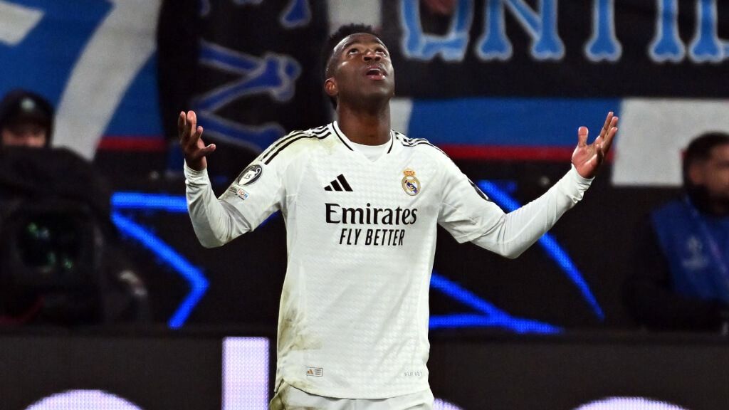 Vinicius, en el partido frente a la Atalanta (EFE).