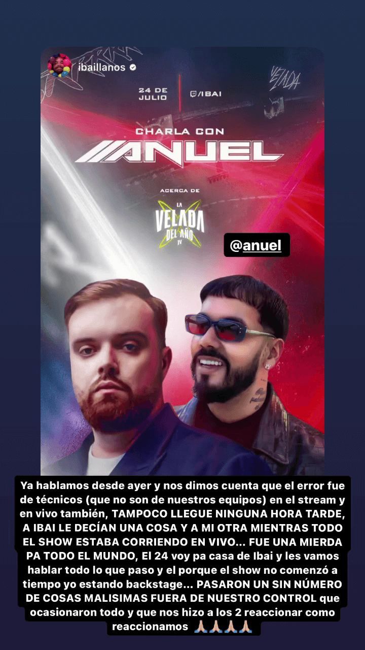  Anuel AA habla de La Velada del Año 4 (Instagram: @anuel)