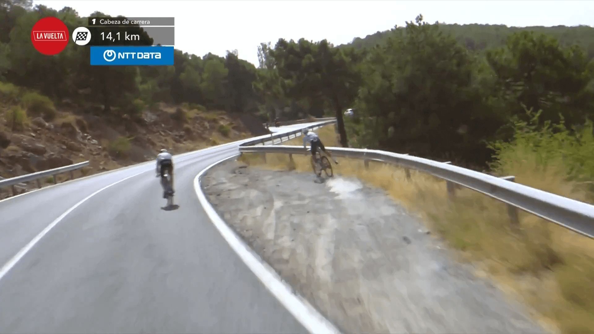  Enric Mas, a punto de salirse de la carretera (Redes Sociales)