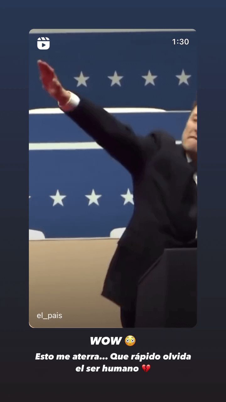 La reacción de Ana Peleteiro al gesto de Elon Musk (Instagram: @apeleteirob)