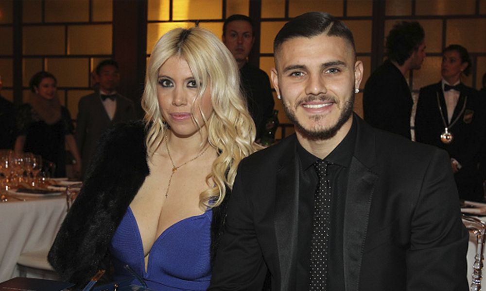  Wanda Nara y Mauro Icardi, en un acto.