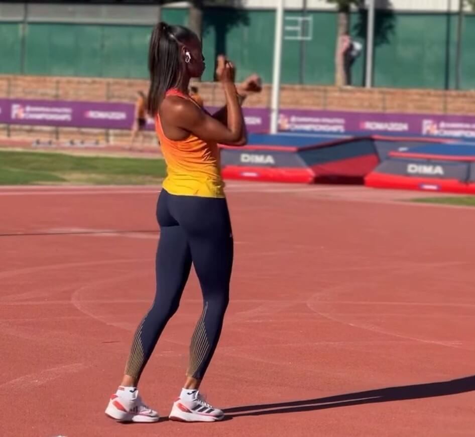 Ana Peleteiro durante un entrenamiento en Roma