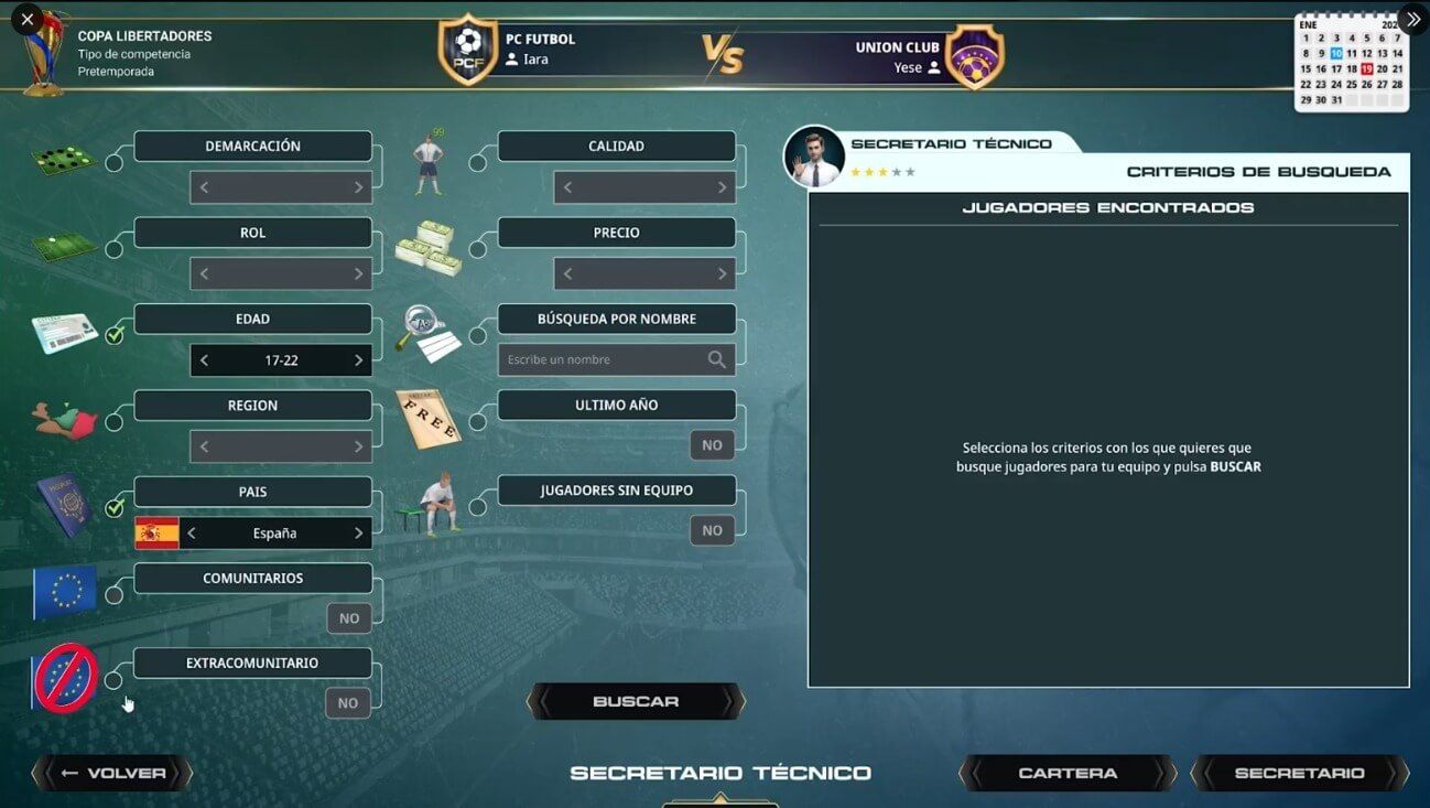  Captura del tráiler de los menús de PC Fútbol 8.