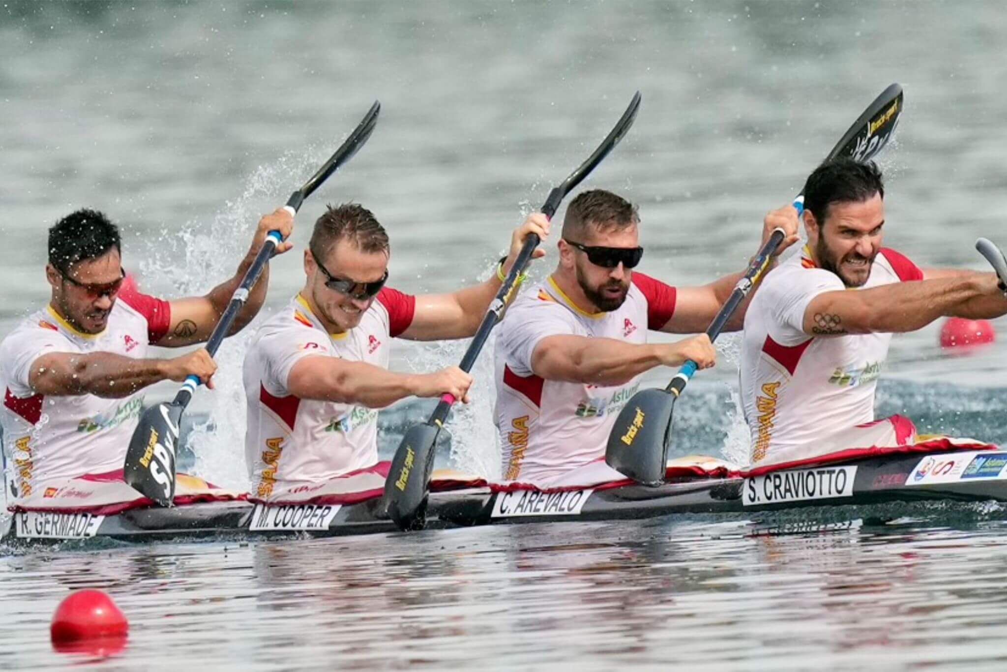  Saúl Craviotto, Marcus Cooper, Rodrigo Germade y Carlos Arévalo. equipo de K4-500 masculino (Fot