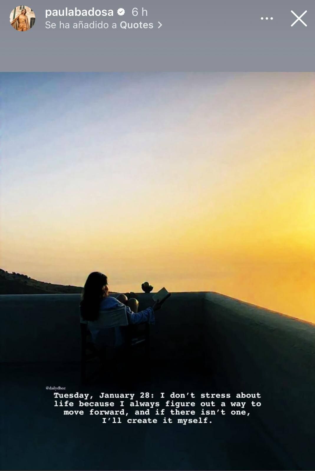 Storie de Paula Badosa.