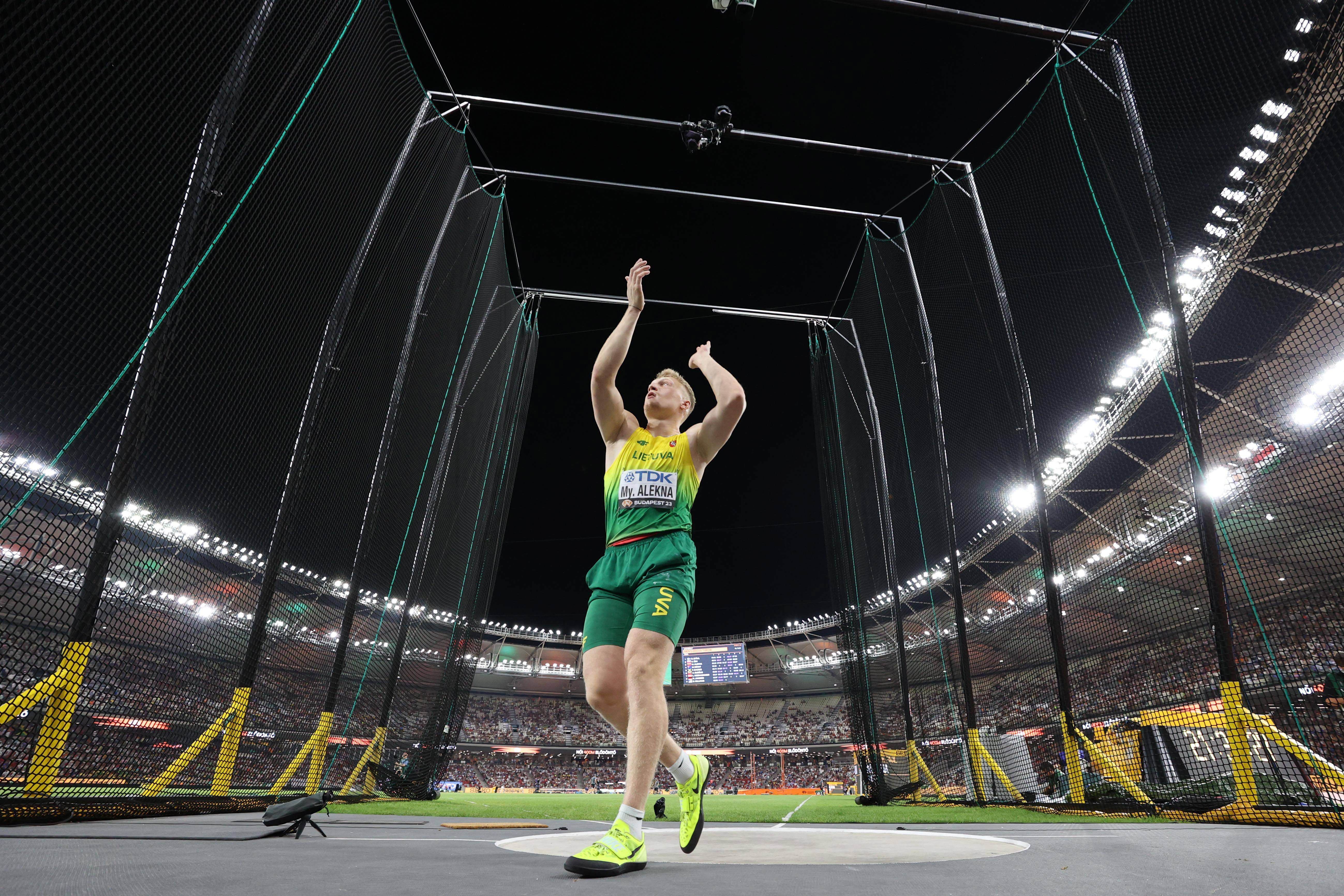 Mykolas Alekna durante un evento de lanzamiento de disco (Cordon Press)