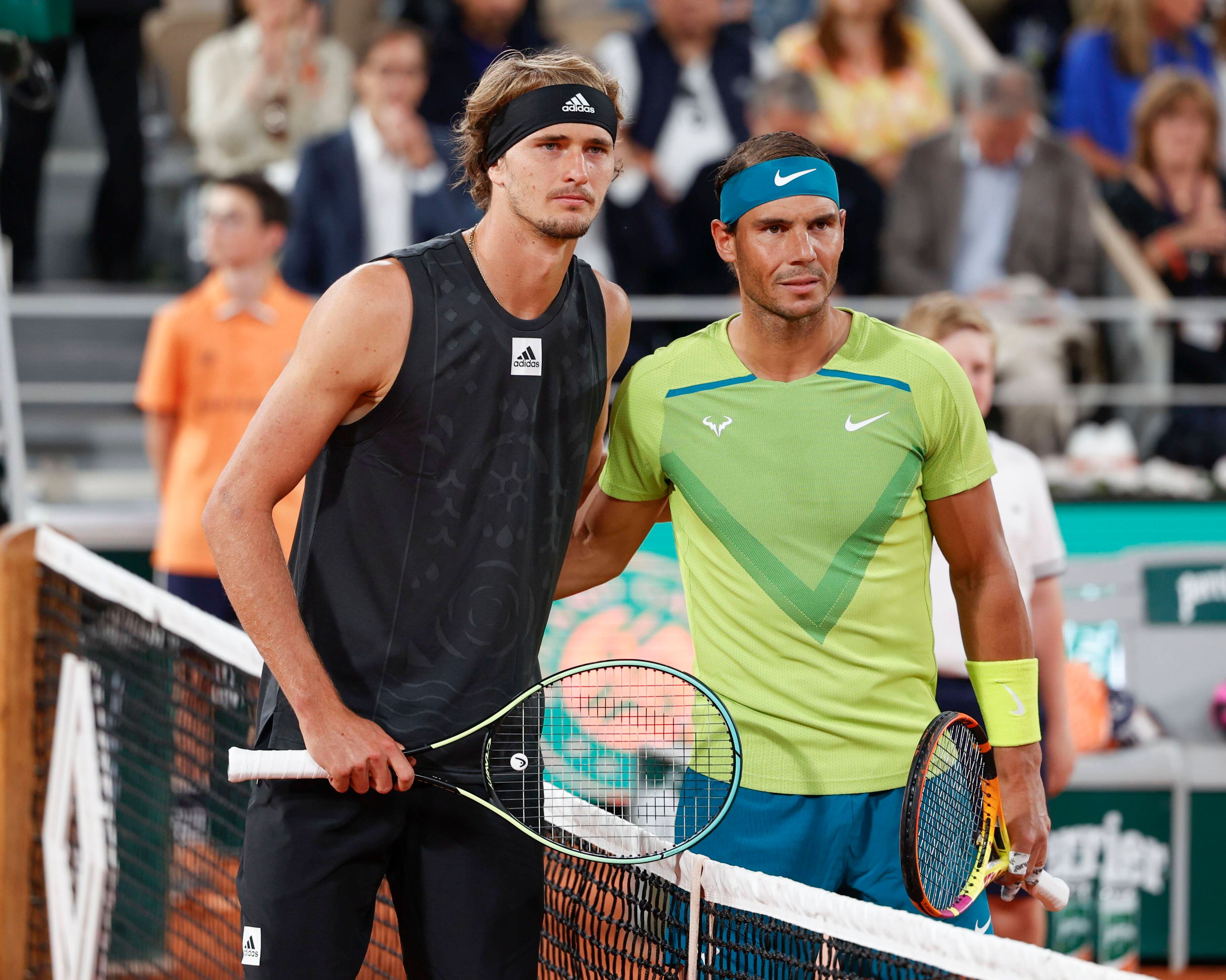  Zverev y Nadal, antes del partido en Roland Garros.