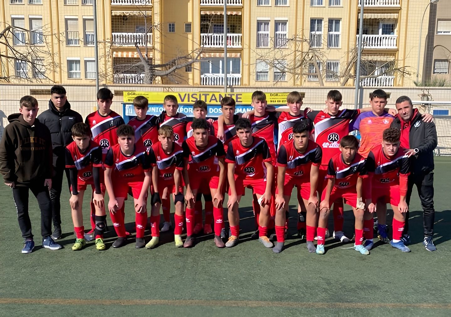 El equipo cadete, antes de un partido.