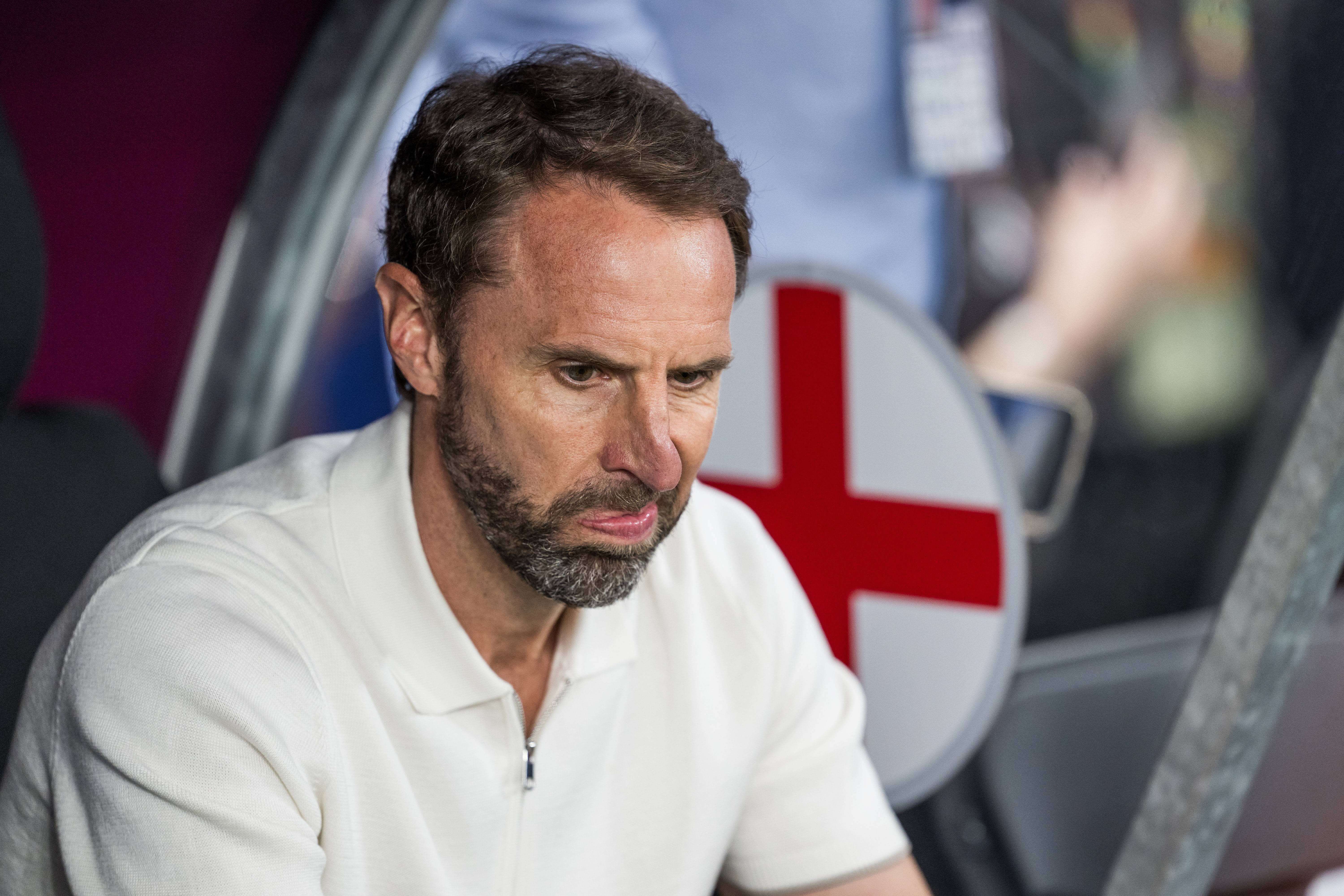  Gareth Southgate en el banquillo de Inglaterra