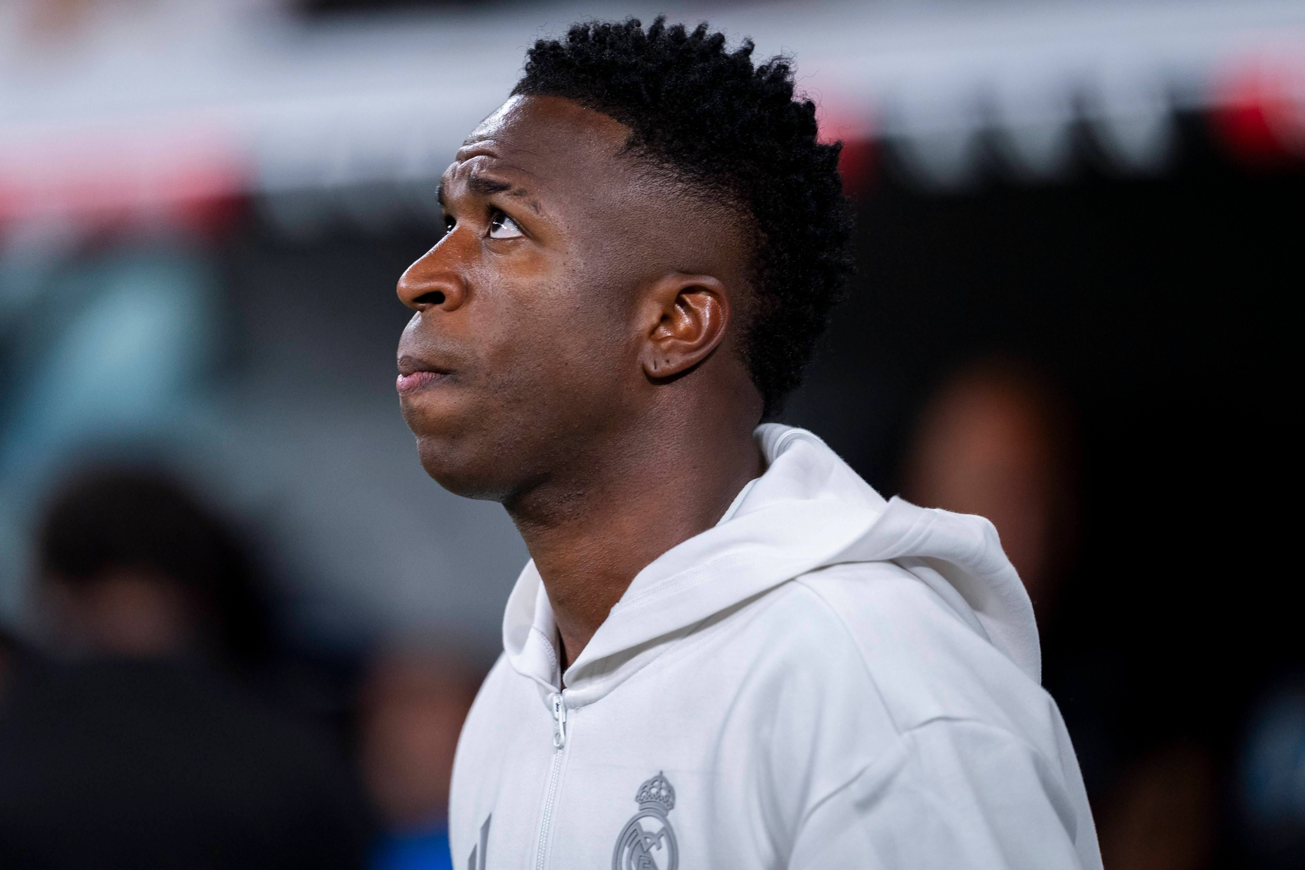  Vinicius Júnior, antes de un partido contra el Real Madrid.