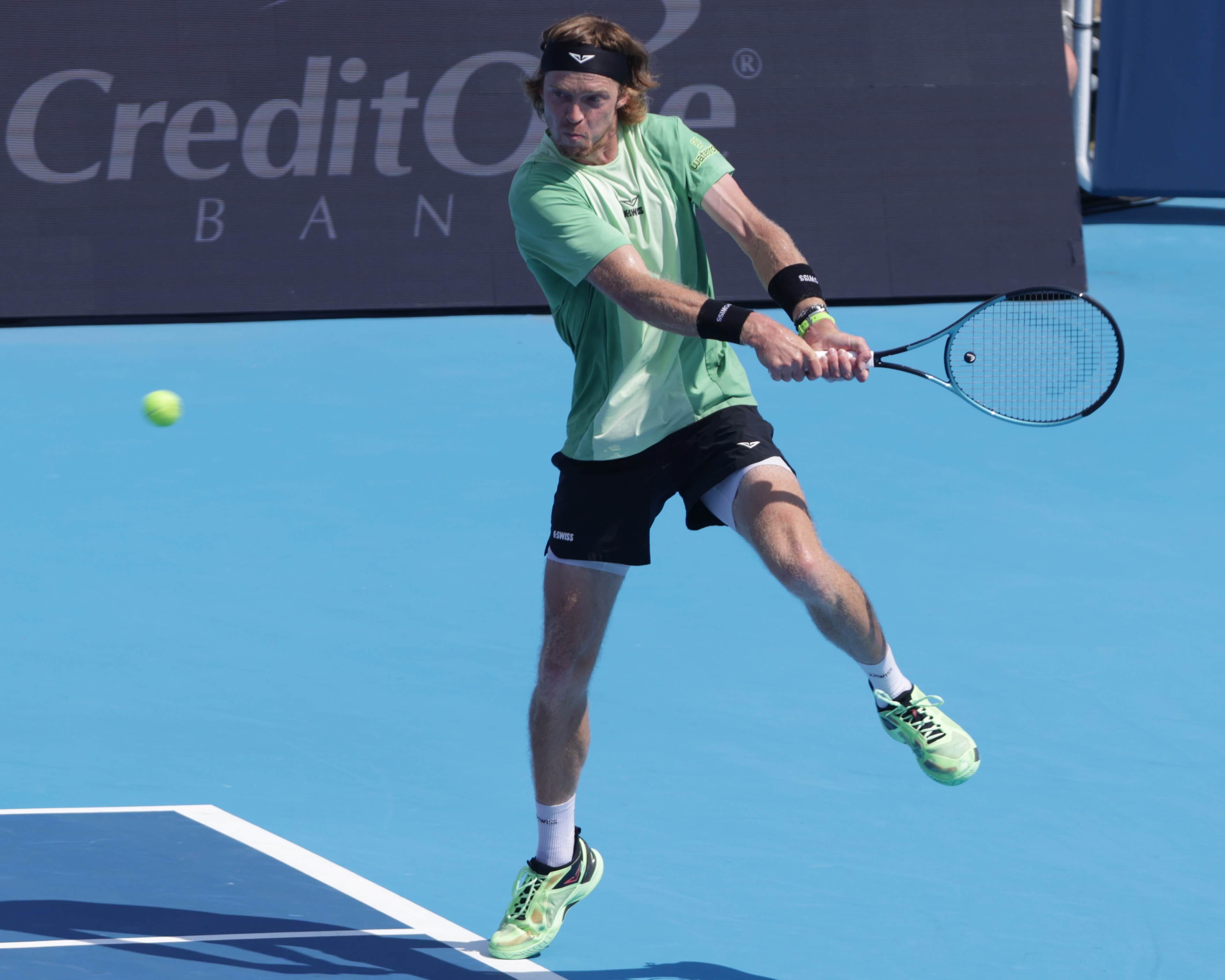  Andrey Rublev en el partido ante Carlos Alcaraz