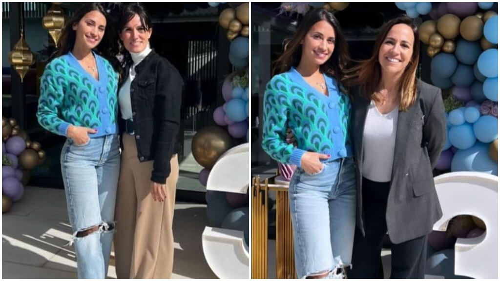  Antonela Roccuzzo junto a invitadas en su fiesta de cumpleaños (Fotos: @leni_ponce y @laiapena).