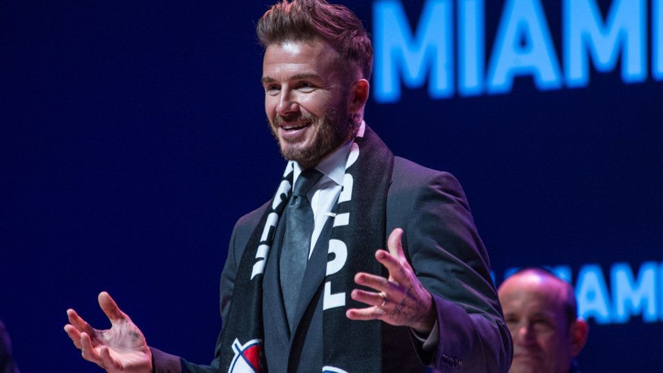  David Beckham durante la presentación del proyecto de su equipo de fútbol Inter Miami.