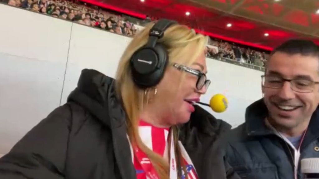  Belén Esteban dando la alineación del Atleti (@carrusel)