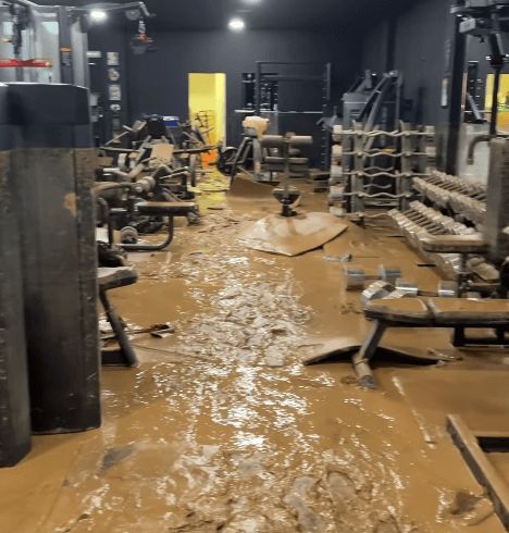  El gimnasio de Joan Pradells, inundado