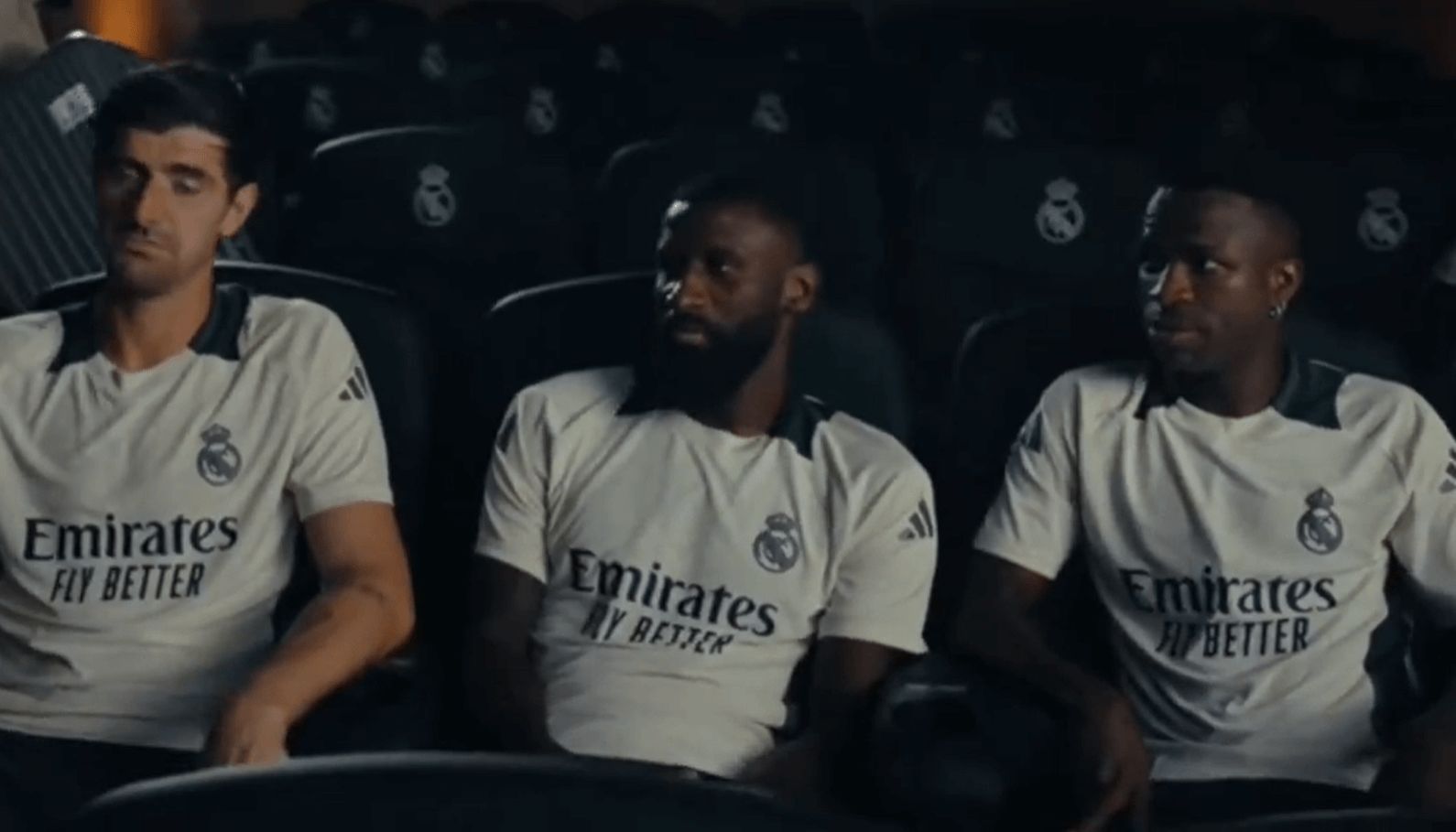 Thibaut Courtois, Antonio Rüdiger y Vinicius Jr