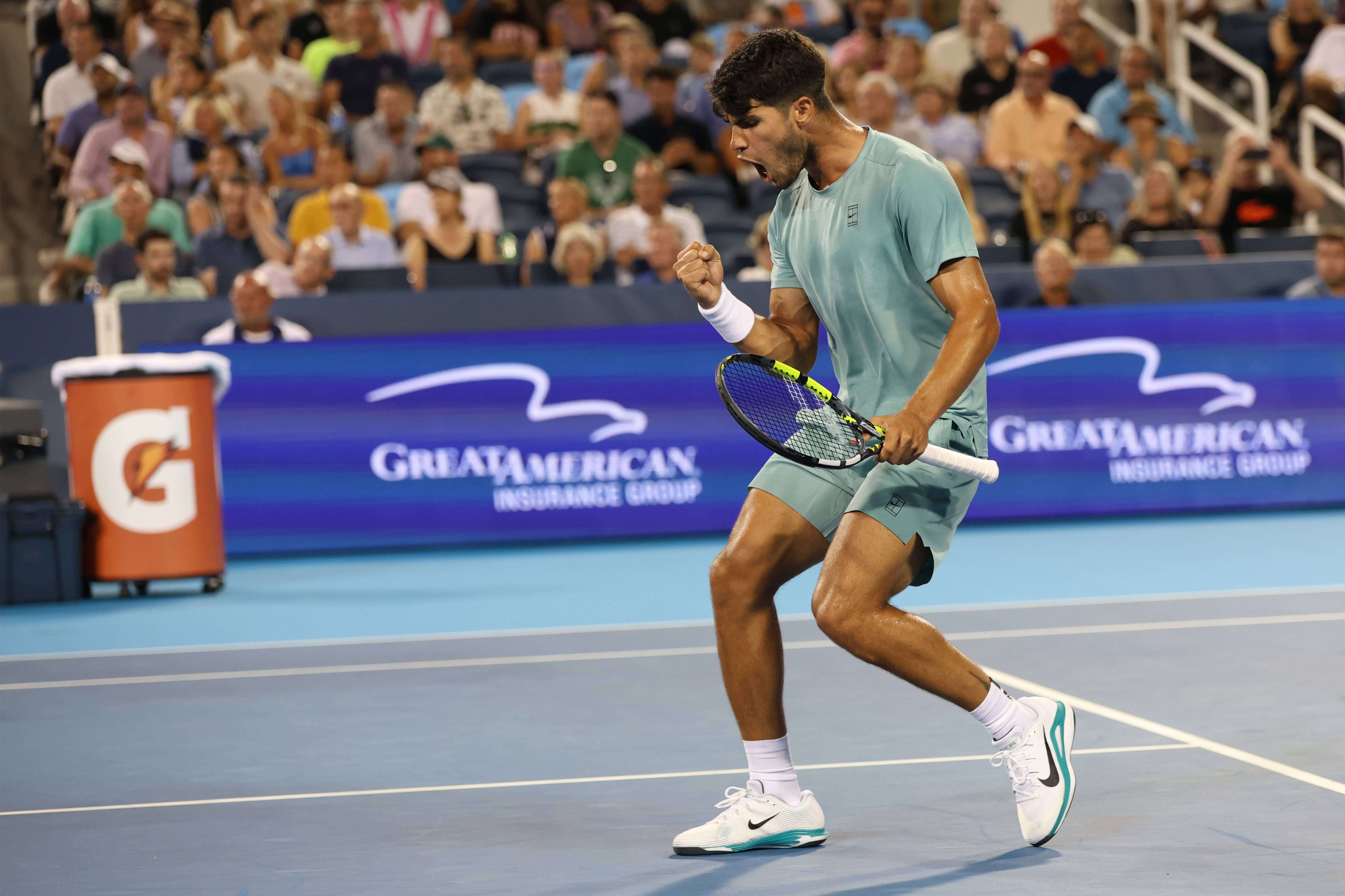 Carlos Alcaraz, ante Nardi en Cincinnati.