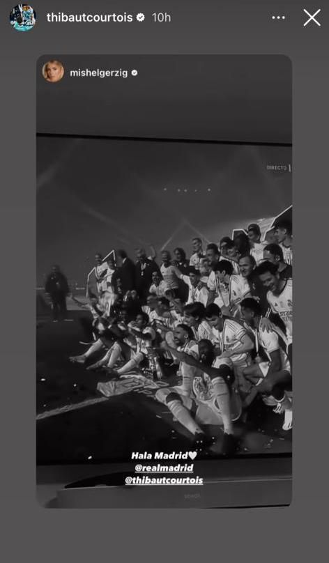  Courtois celebrando la Supercopa de España (@thibautcourtois)