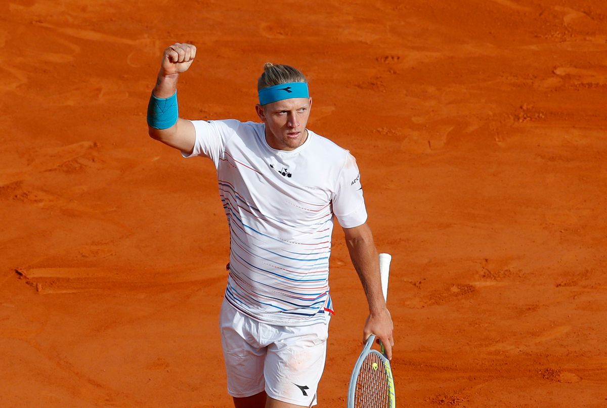 Alejandro Davidovich celebra su victoria ante Djokovic.