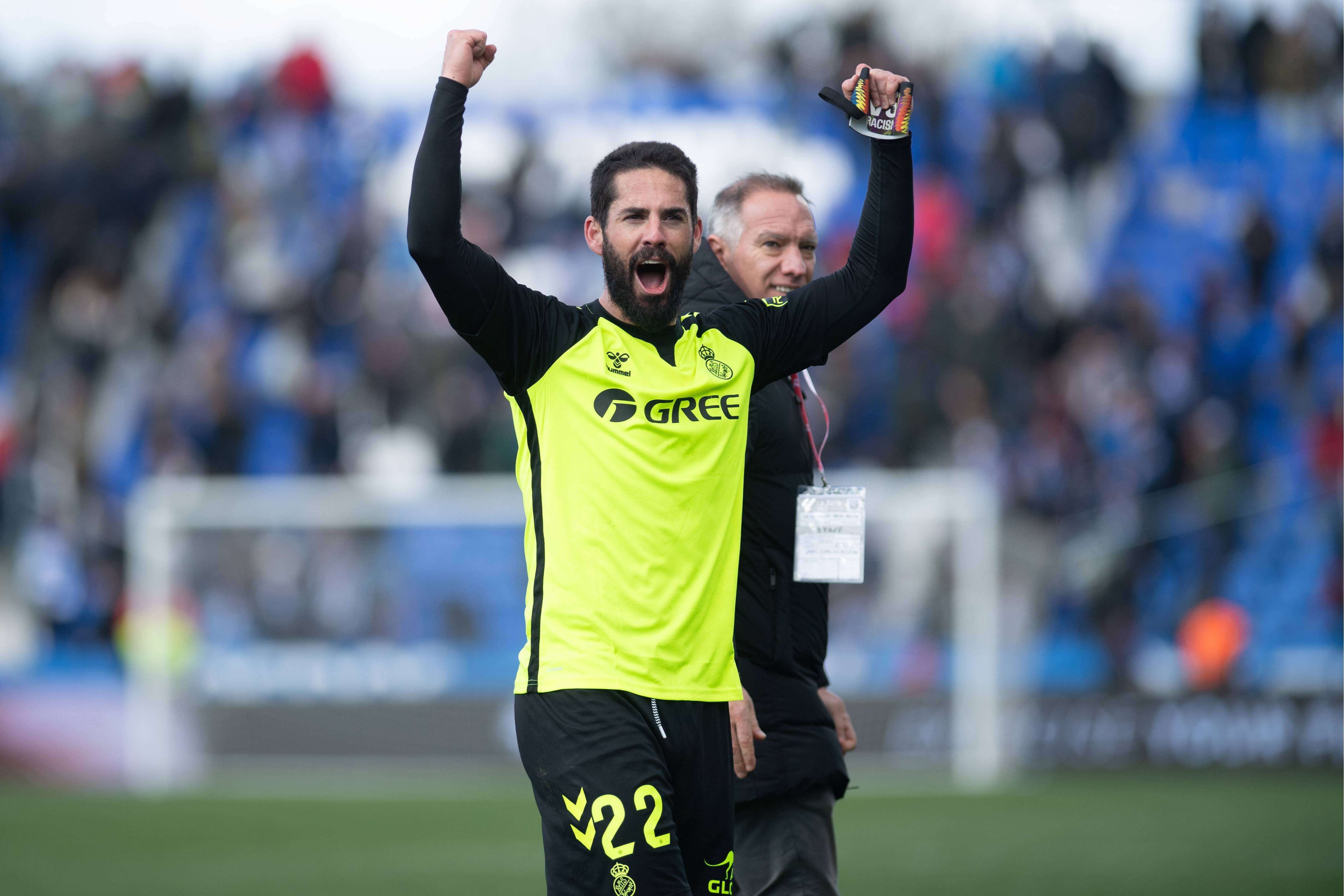  Isco celebra el triunfo ante el Leganés