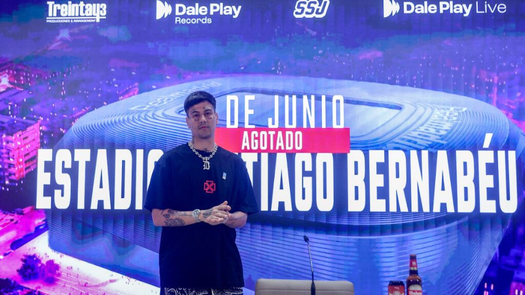  Duki en la rueda de prensa antes del concierto en Madrid (Europa Press)