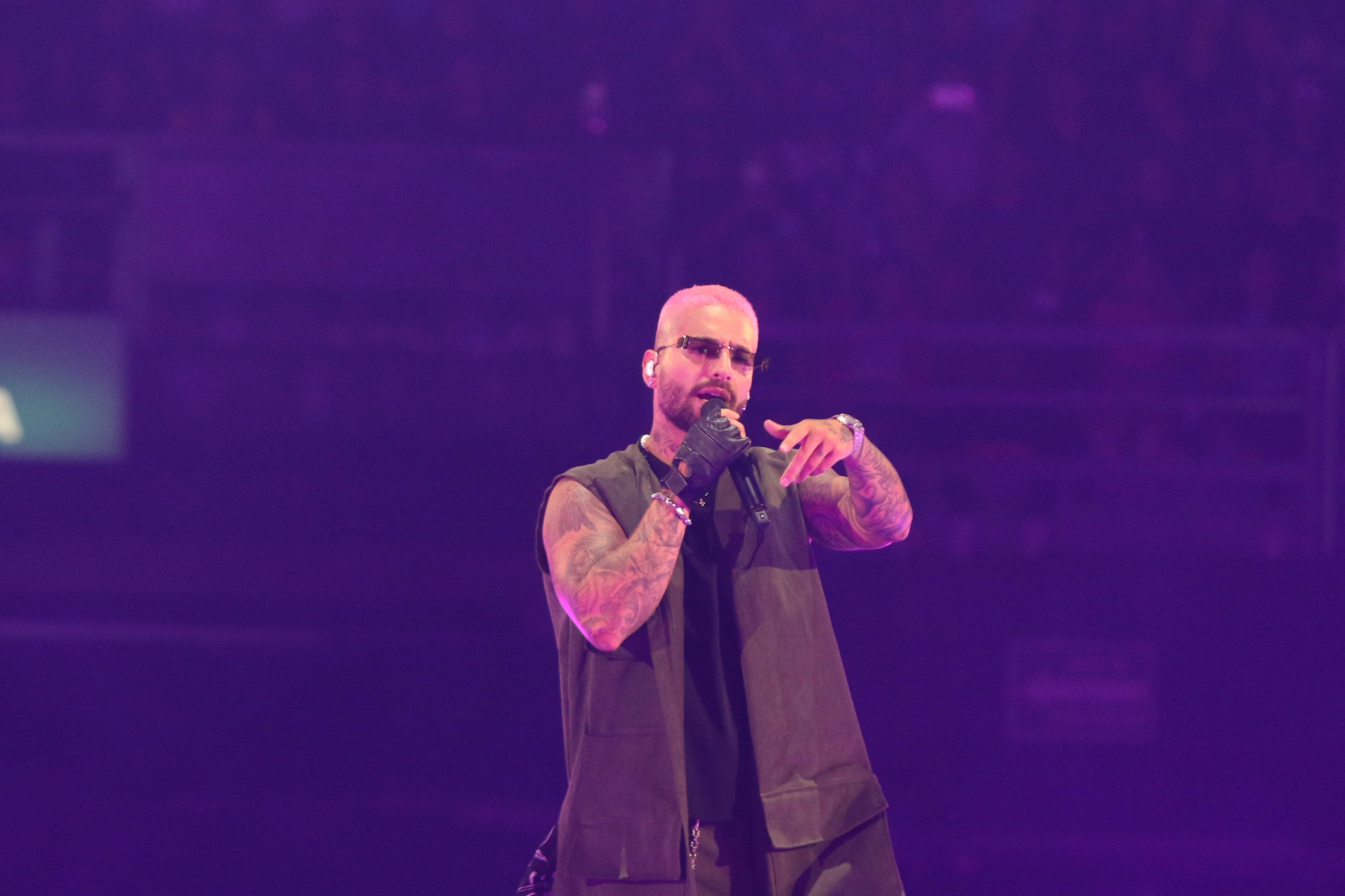 El cantante colombiano Maluma durante un concierto (Cordon Press)