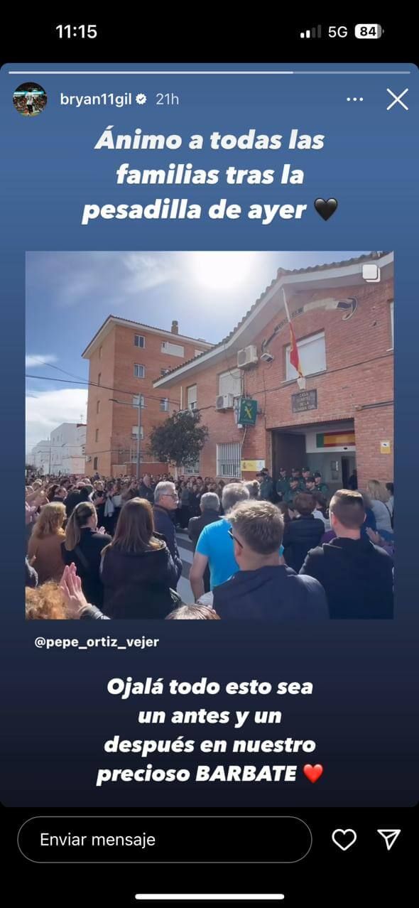  El emotivo mensaje de Bryan Gil tras lo sucedido en Barbate.