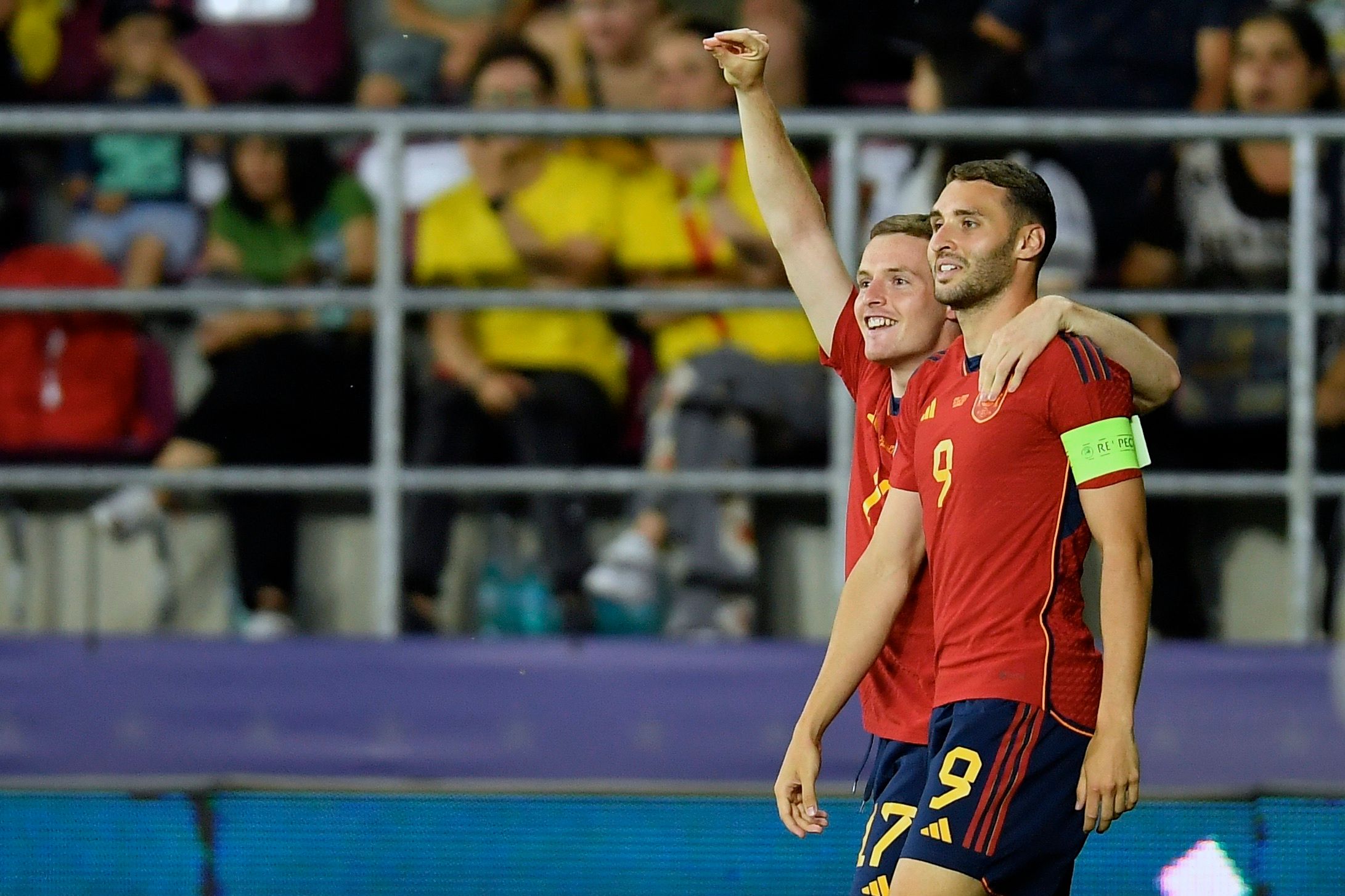  Abel Ruiz celebra su gol en el España-Croacia de la EURO sub 21.