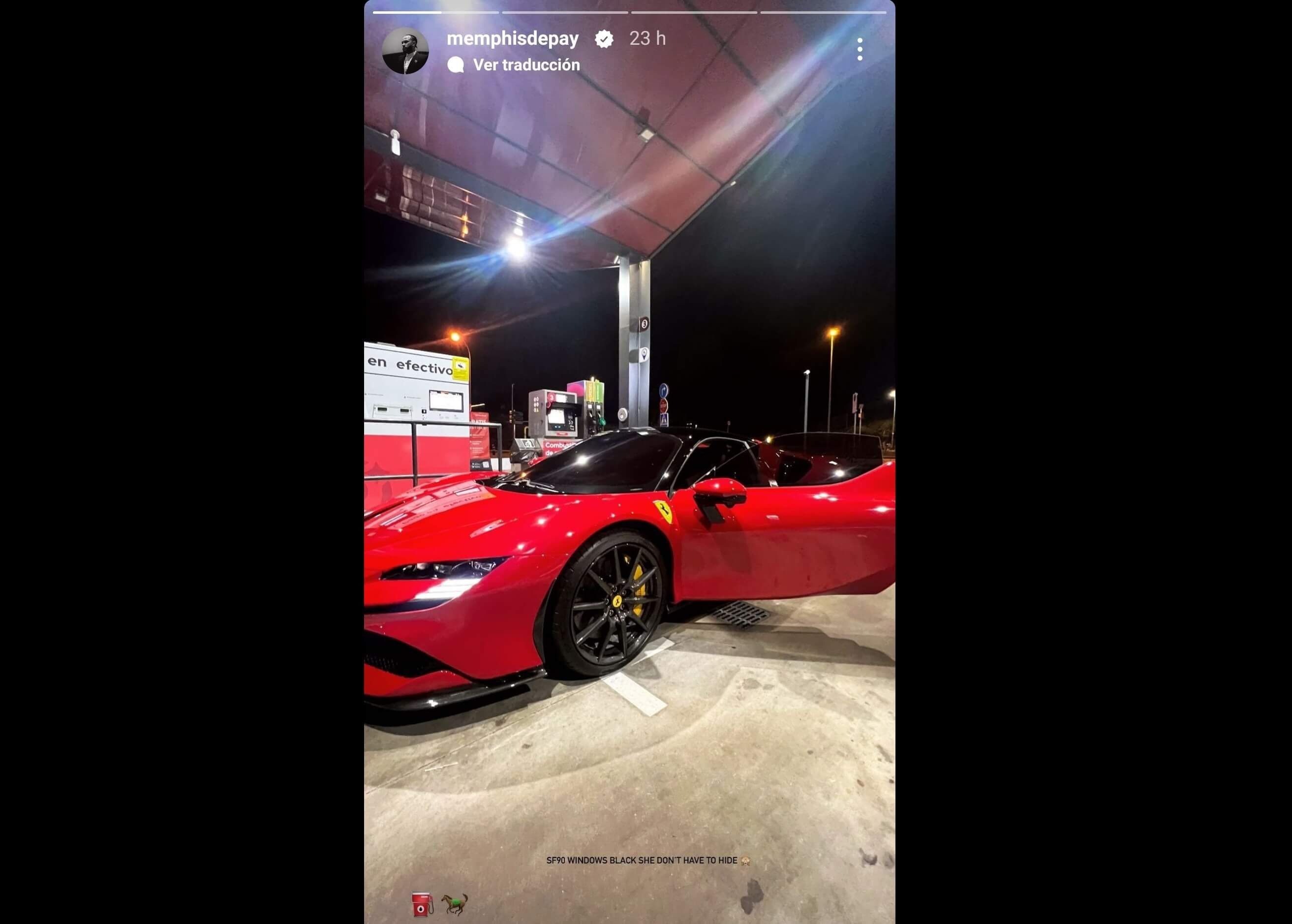 El Ferrari SF 90 de Memphis Depay.