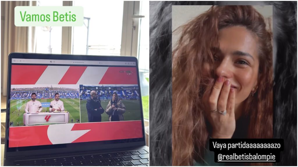  La emoción de Sara Sálamo con la victoria del Betis (Captura de Instagram)