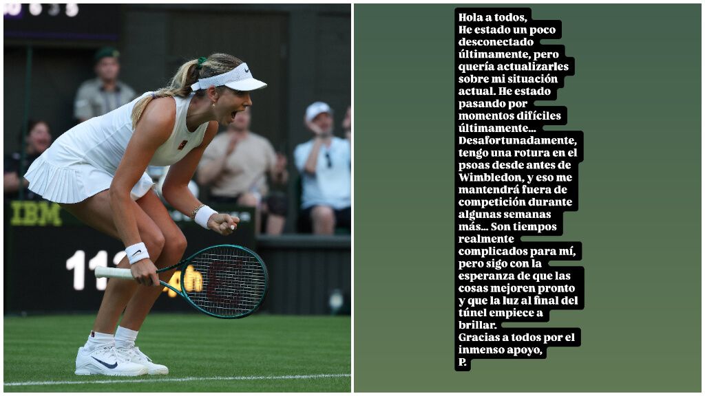 El mensaje de Paula Badosa en redes sociales (captura: Paula Badosa Instagram).