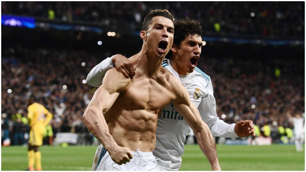  Cristiano Ronaldo celebrando un gol con el Real Madrid. (Fuente: Cordon Press)