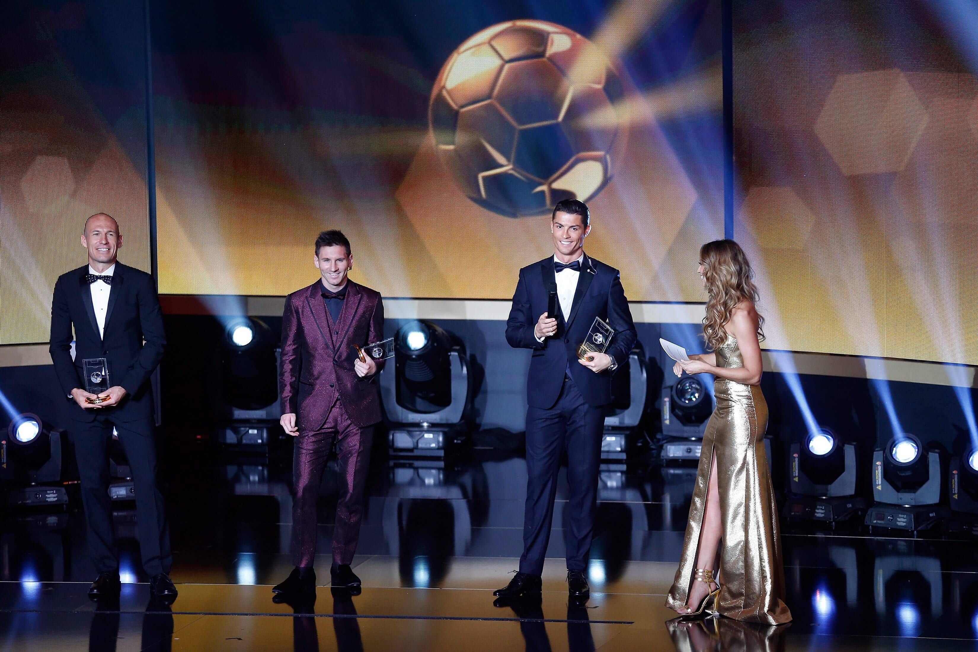  Cristiano Ronaldo y Leo Messi en la gala del Balón de Oro de 2014