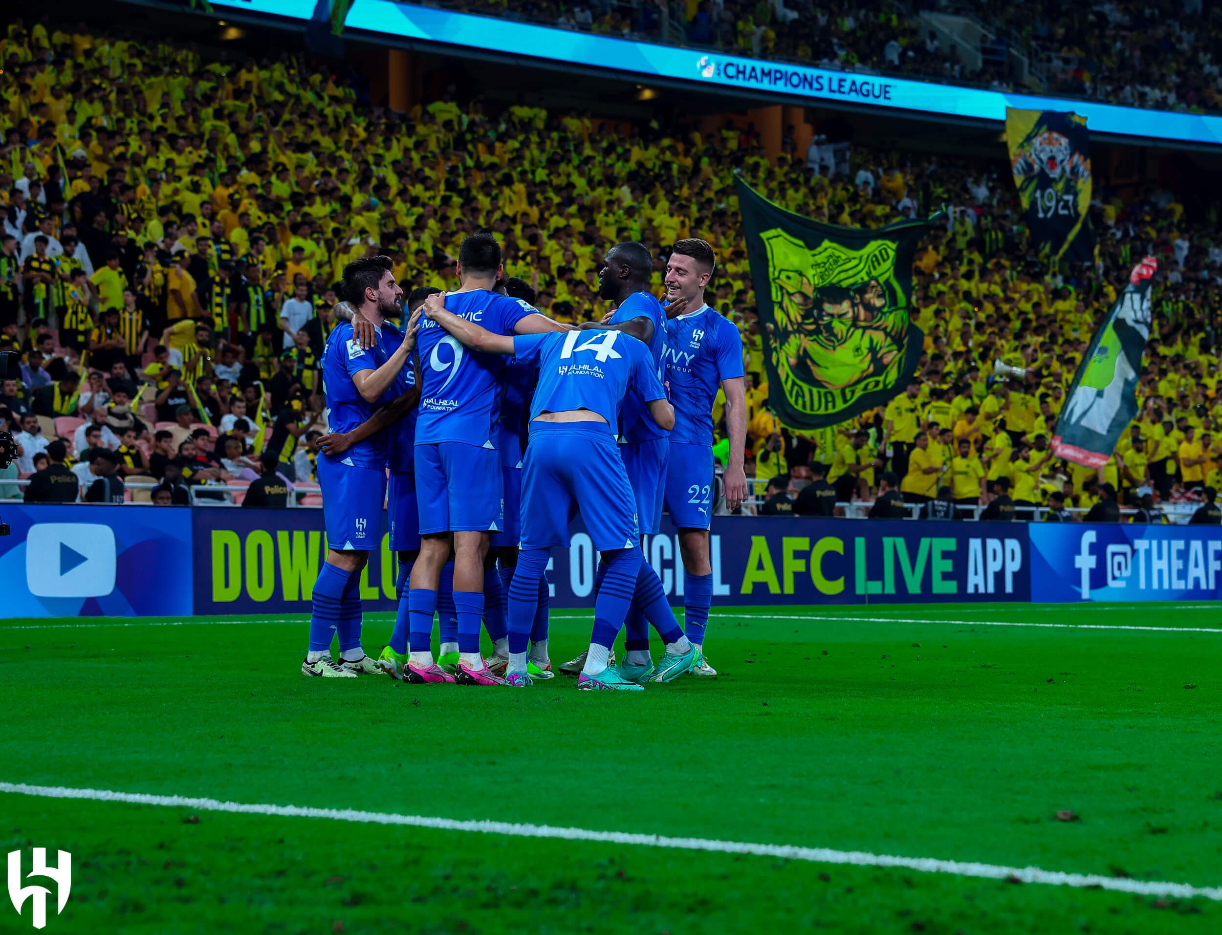  El Al-Hilal celebrando uno de sus goles contra el Al-Ittihad