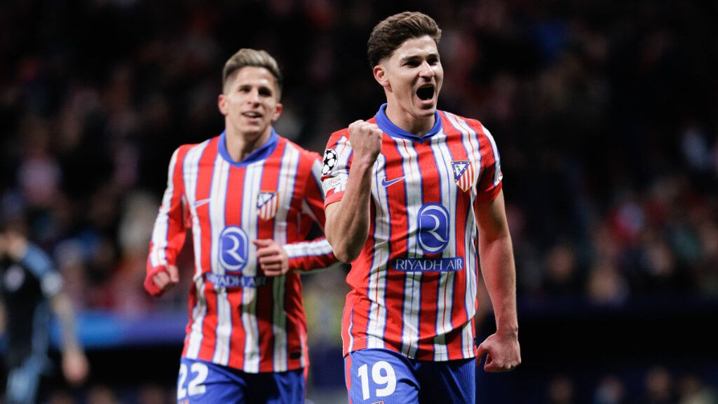  Julián Álvarez celebra un gol con el Atlético de Madrid (Cordon Press)