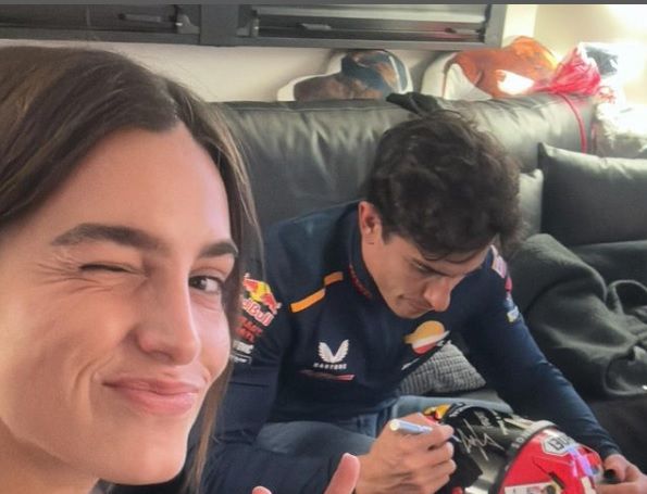  Gemma Pinto y Marc Márquez, en el GP de Valencia.