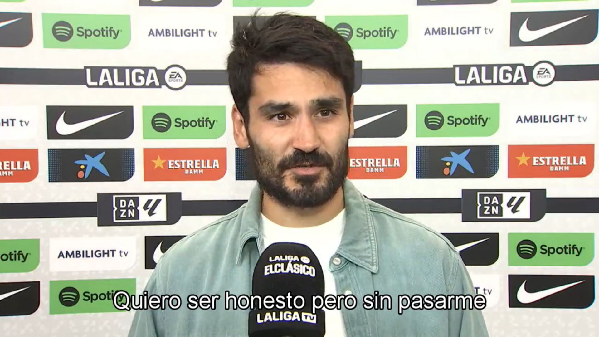  Ilkay Gündogan, en zona mixta tras el Clásico. (LALIGA)